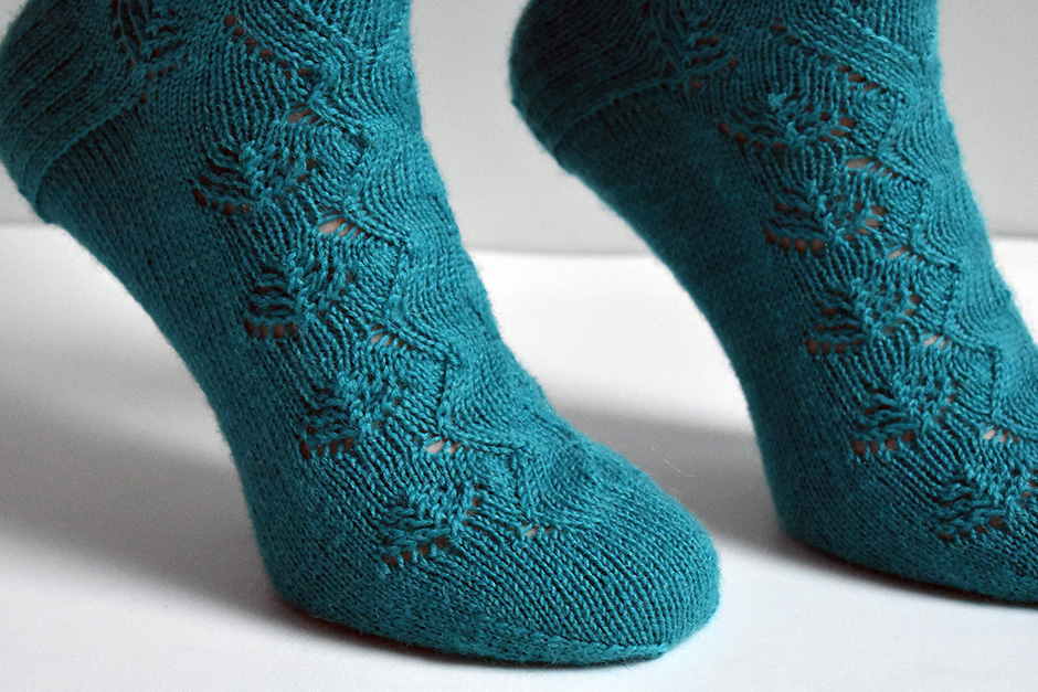 Knitting pattern featuring lace